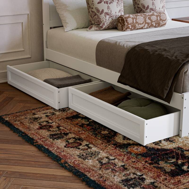 Aveline Wood Platform Bed with Matching Footboard & Storage Drawers