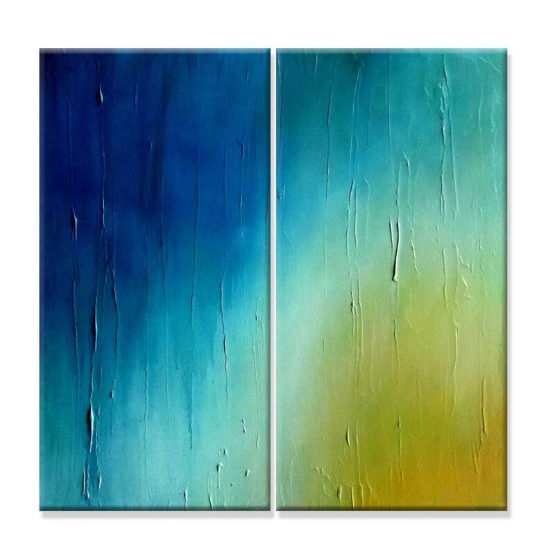 Ready2HangArt 'Sunrise' Canvas Wall Decor Set by Max+E - Blue