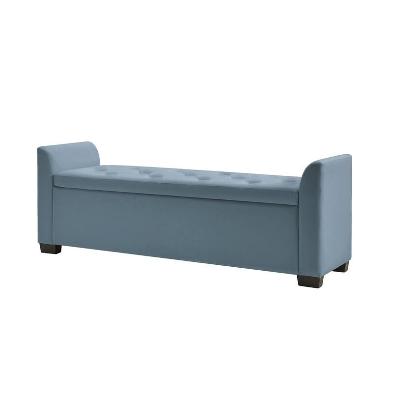 Laura Traditional 57.75"Wide Tufted Storage Bench by HULALA HOME