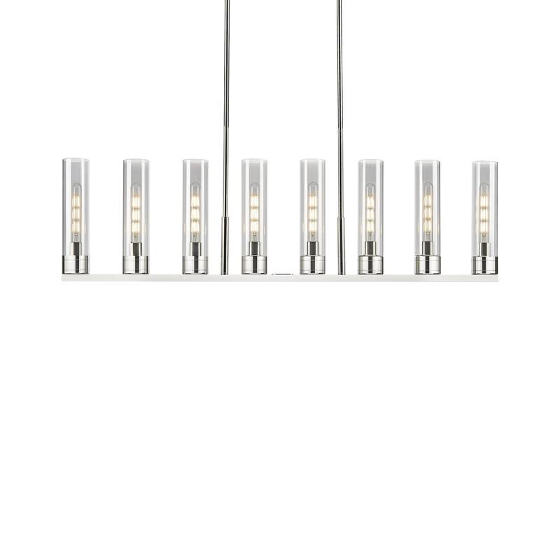 Innovations Lighting 617-8I-14-48 Boreas Linear Boreas 8 Light 48" - Polished Nickel / Light Smoke