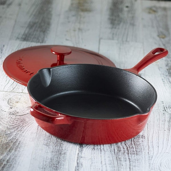 Cuisinart Cast Iron 5.5-Quart Oval Casserole Red