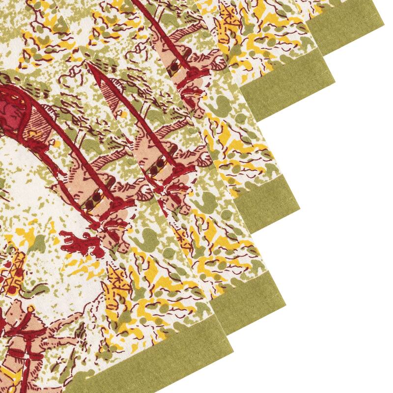 Couleur Nature Renne Napkins - Set of 6 Red/Green - 19" x 19" - 19x19