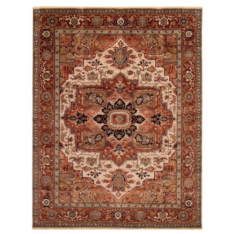 ECARPETGALLERY Hand-knotted Jules Sultane Ivory Wool Rug - 8'11 x 11'8 - Ivory - 8'11 x 11'8