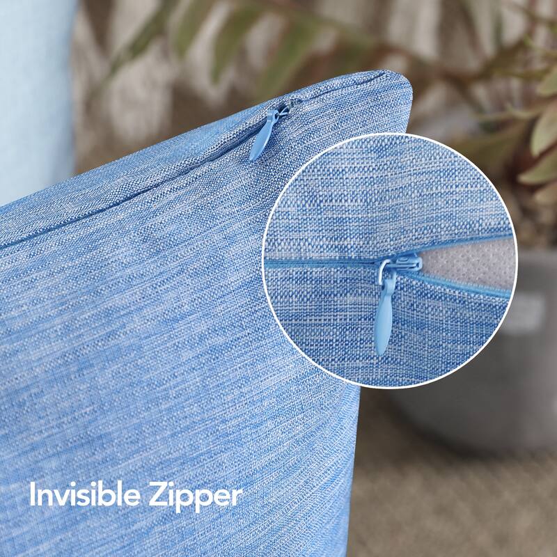 Deconovo 4-Pack Faux Linen Throw Pillow Covers with Hidden Zipper