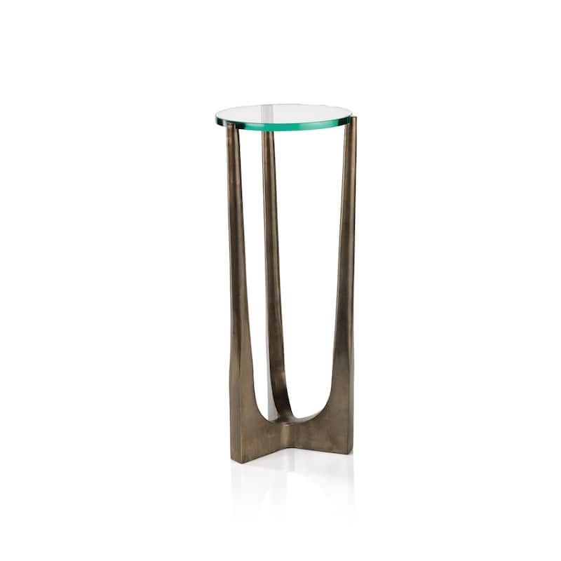 "Cortina" 21" Tall Glass Top Drink Table - Glass