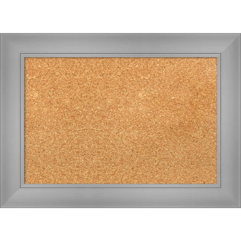 Flair Polished Nickel Framed Cork Bulletin Memo Board
