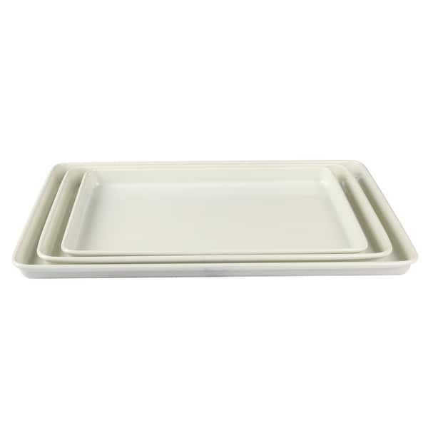 Martha Stewart 3-Piece Cookie Sheet Set - 13", 15", 17" Baking Pans, Ceramic Nonstick, PFA-Free, Carbon Steel - Linen