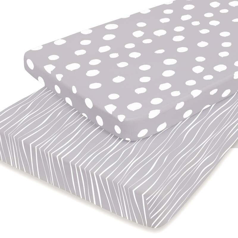 Ely's & Co. Baby Fitted Pack n Play - Mini Crib Sheet Set - 2 Pack - 38" x 24"