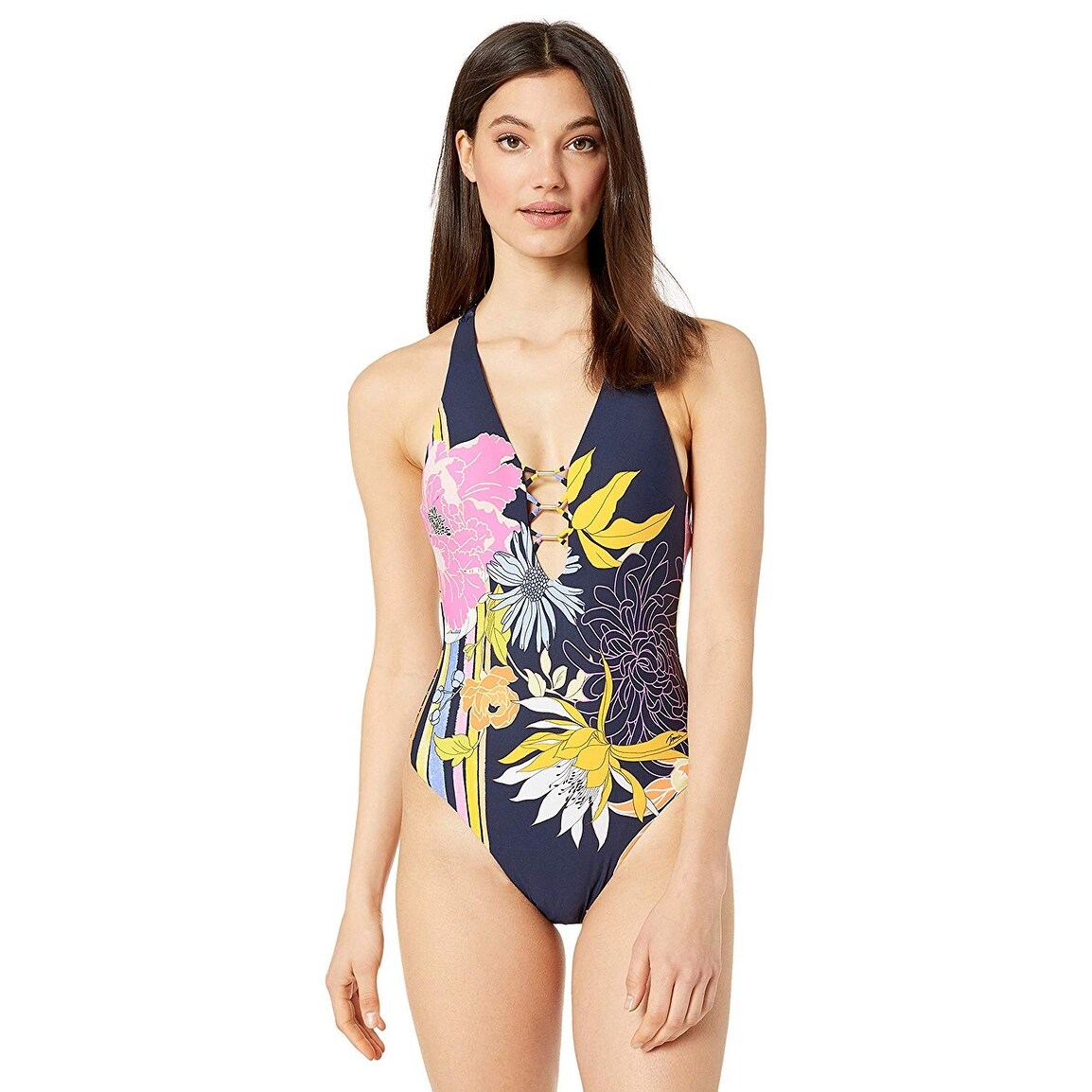 women's halter one piece swimsuit