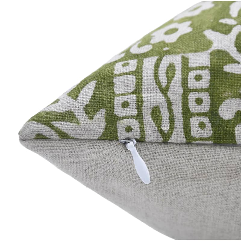 Linen Handmade Block print pillow Cover- Mumtaaj
