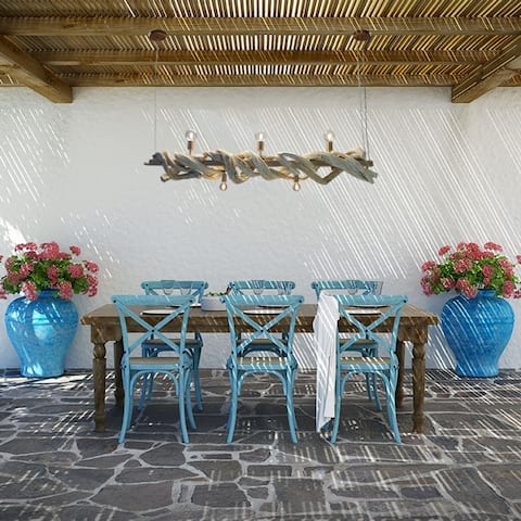 White Water Natural Driftwood Rustic Chandelier - Natural Driftwood