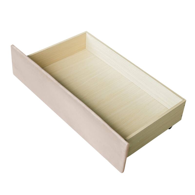 Elegant Twin Daybed with Velvet Upholstery, Drawers for Storage, and Sturdy Frame