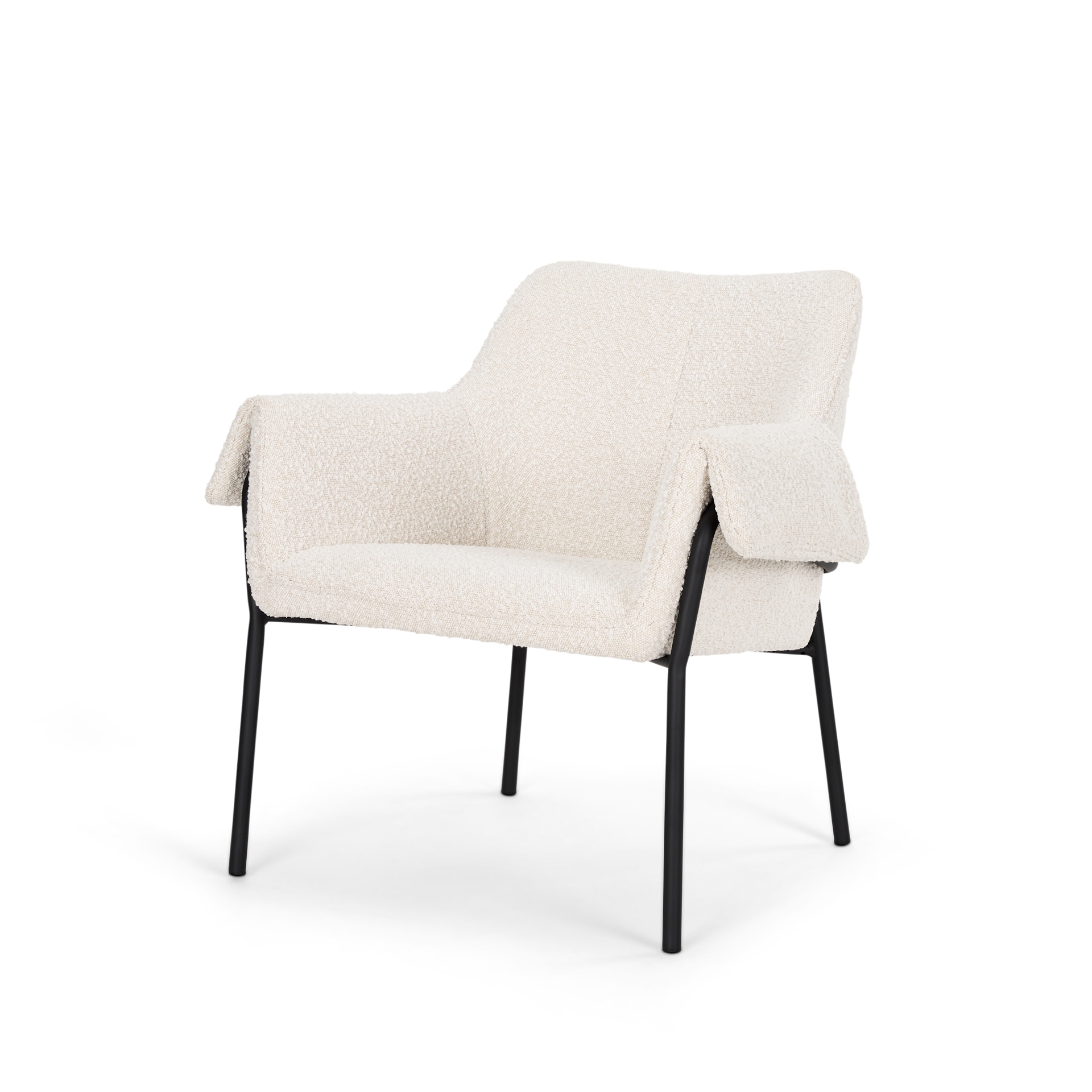 Cream armchair on sale black legs