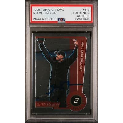 Steve Francis 1999 Topps Chrome Signed Rookie Card #118 Auto PSA 10 82547638 - 8'6" x 11'6"