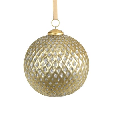 6" Beehive Glass Ball Ornaments, Set of 2