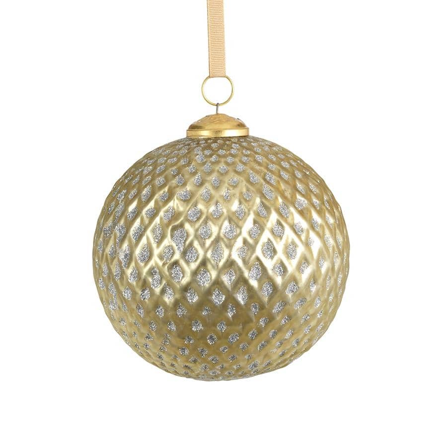 6" Beehive Glass Ball Ornaments, Set of 2