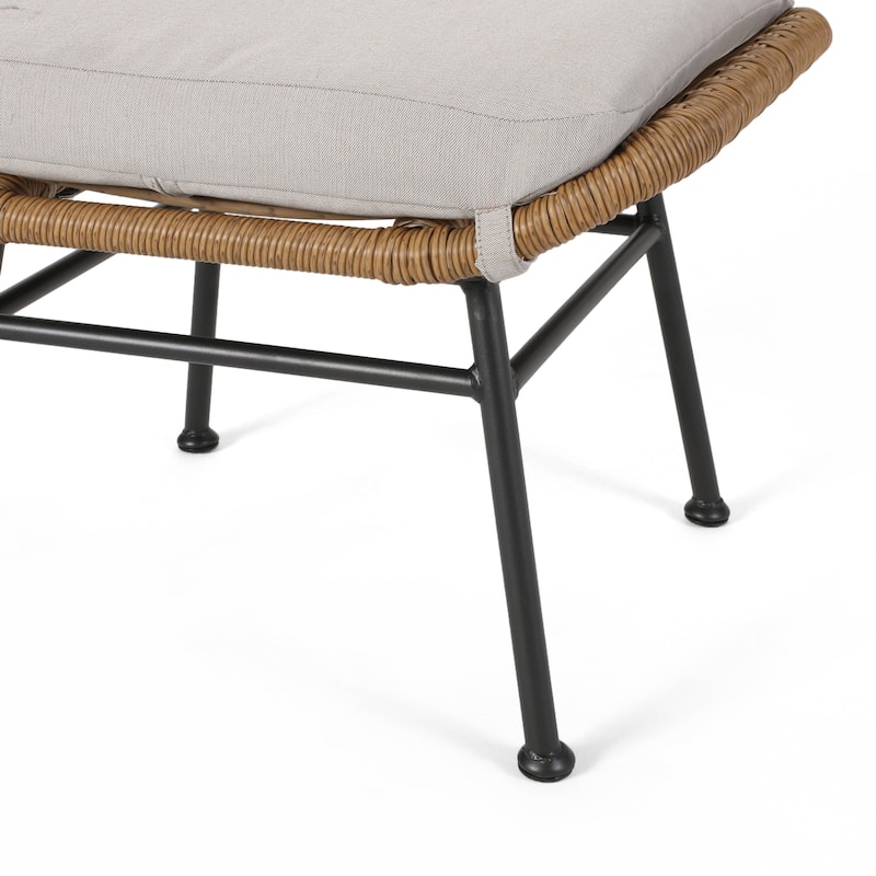 Montana Faux Rattan Outdoor Patio Ottoman Comfortable choice, multiple functions, classic design