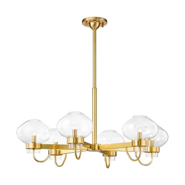 slide 2 of 8, Black or Gold Large Big Sputnik Glass Chandelier for Living Room, Bedroom 34.2 in. - Aged Brass