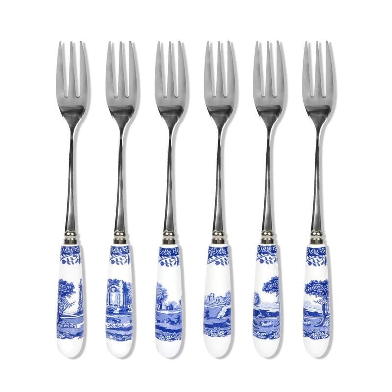 Spode Blue Italian Set of 6 Pastry Forks - 6 piece - Service for 6