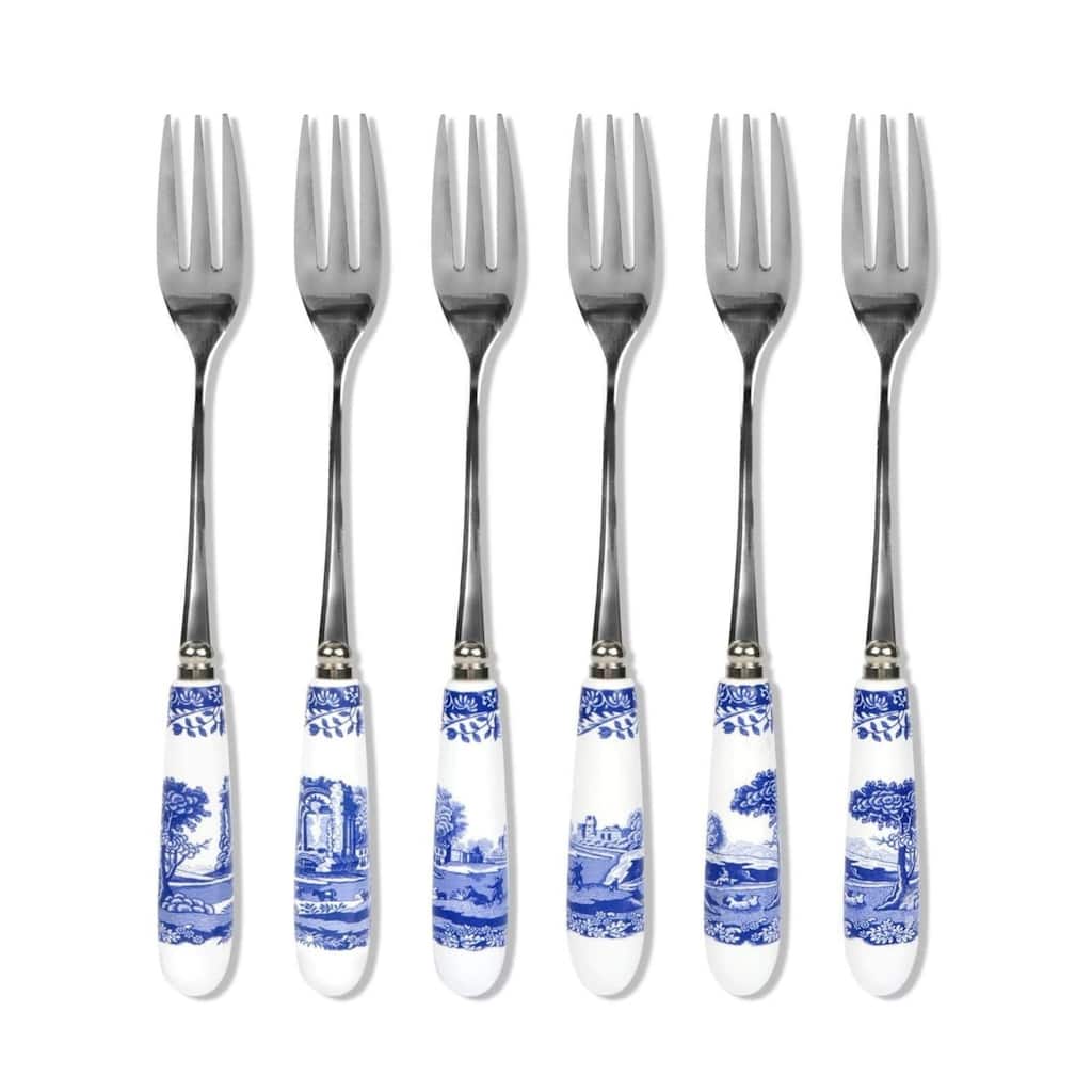 Spode Blue Italian Set of 6 Pastry Forks - 6 piece