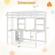 preview thumbnail 3 of 9, Costway Twin Loft Bed with LED Light & Power Outlet Desk Storage