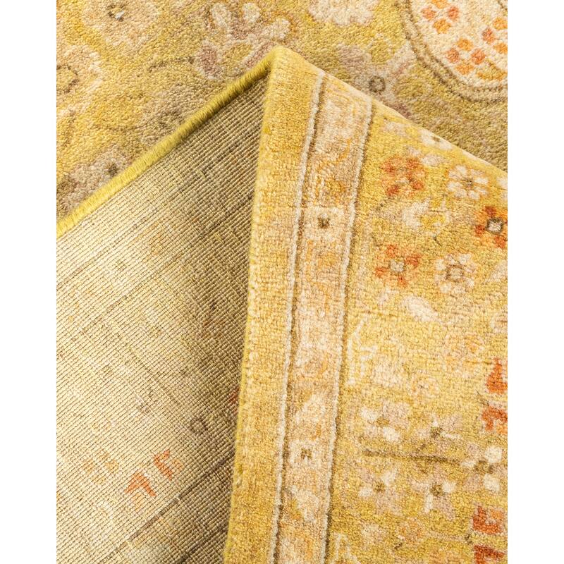 Overton Handknotted Wool Traditional Oriental Green Area Rug - 3' x 5'