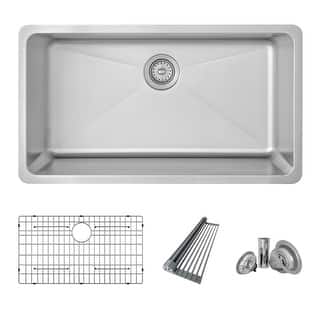 Dual Mount 32" Stainless Steel Single-Bowl Kitchen Sink Handmade - 32" x 18" x 9"