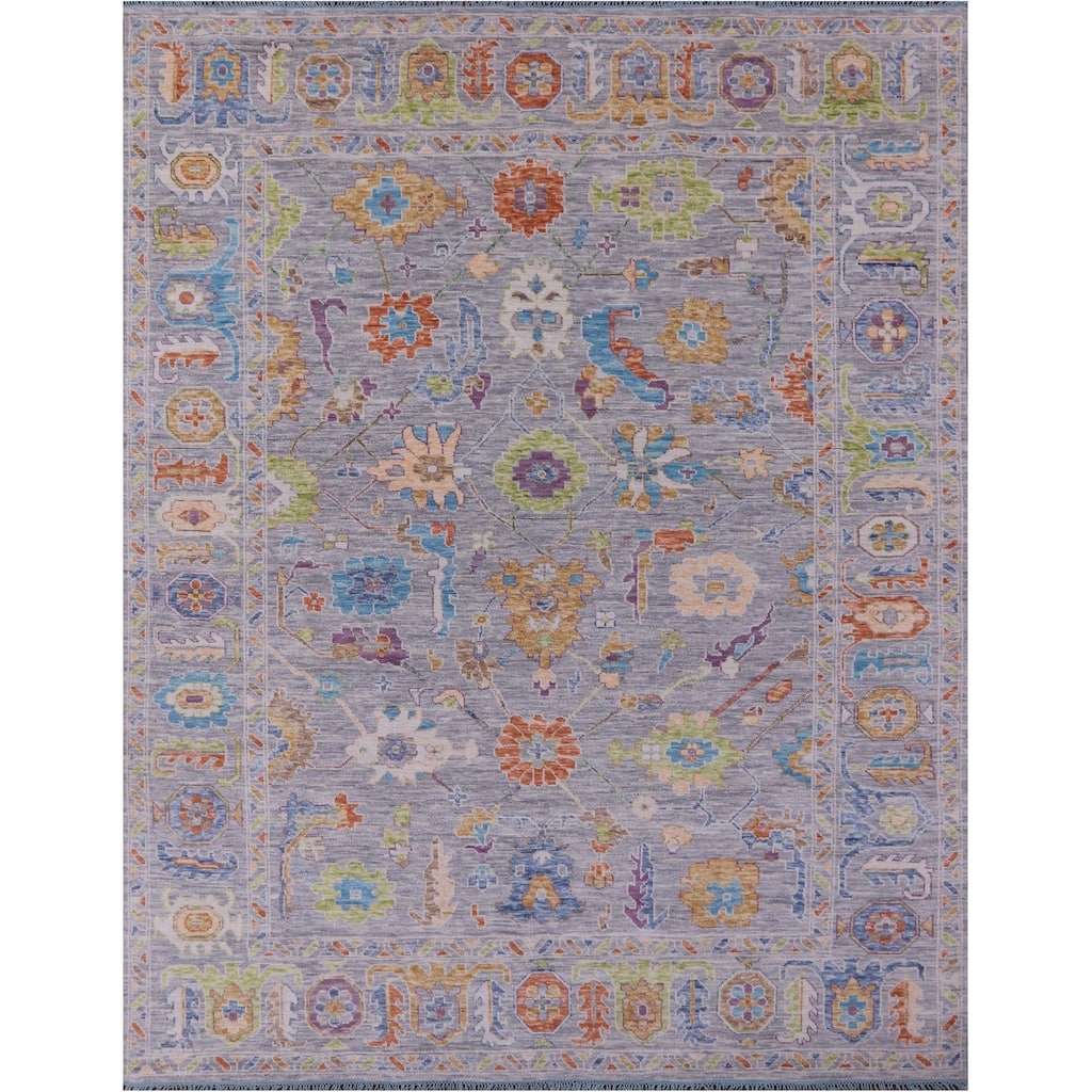 Golden Nile Grey Turkish Oushak Handmade Wool Rug - 9' 2" X 11' 11"