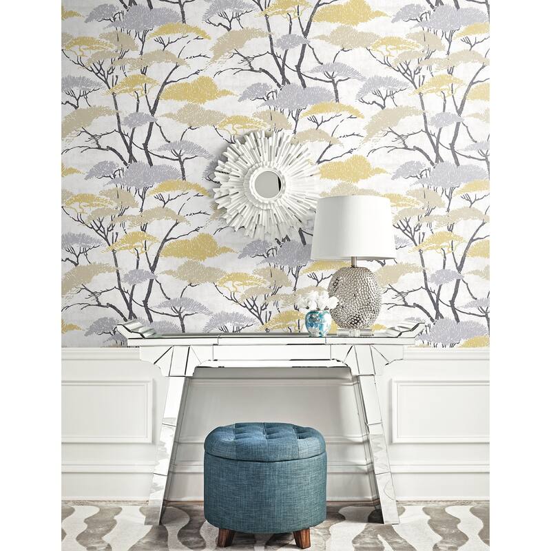 Seabrook Designs Koi Confucius Tree Unpasted Wallpaper
