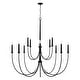 preview thumbnail 1 of 3, Amara 12-light Matte Black/ Brass Grand Chandelier
