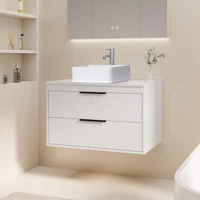 Wall Mounted Bathroom Vanity with Sink Set Faucet Combo