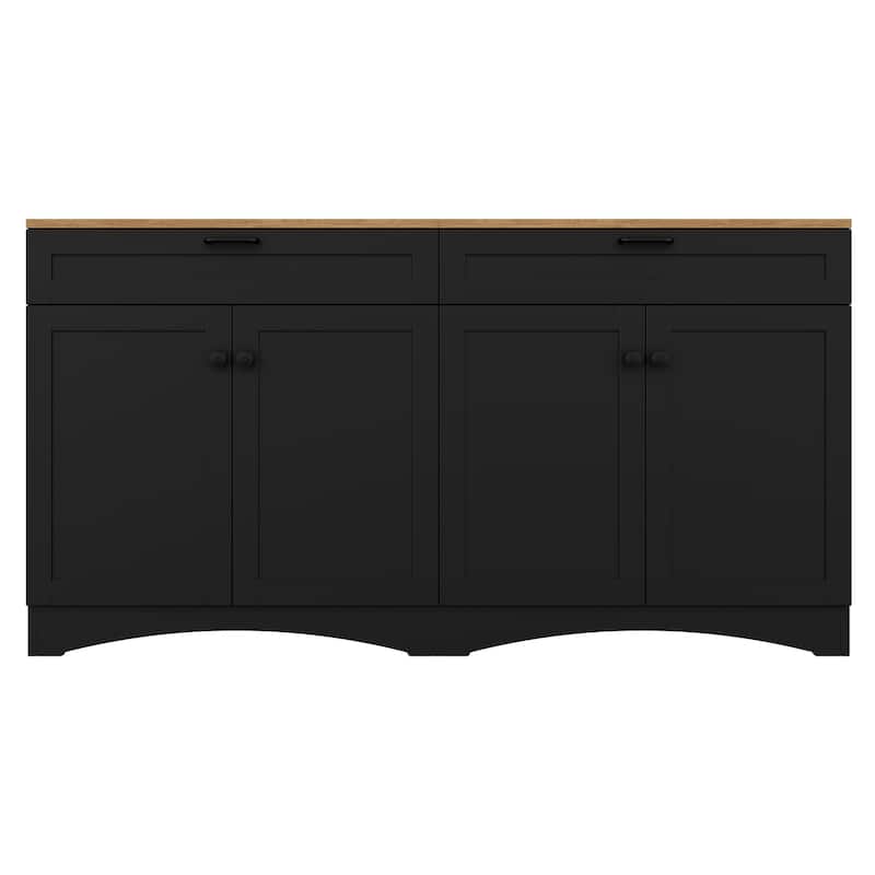 TV Stand with 4 Doors and 2 Drawers, Buffet Cabinet with Storage Cabinets, Console Table with Adjustable Shelves
