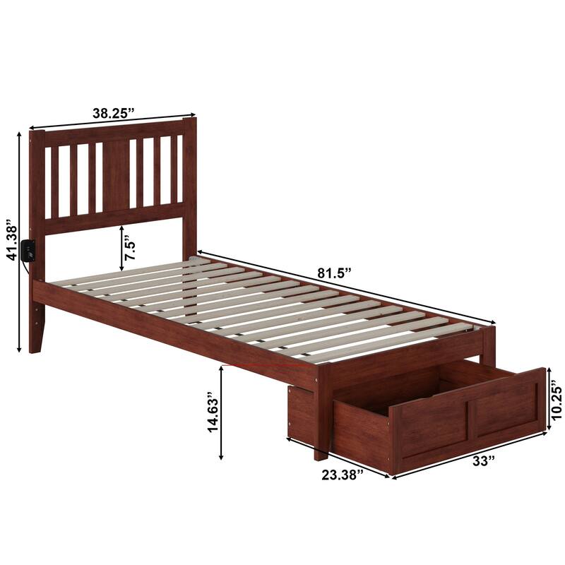 Tahoe Bed with Foot Drawer and USB Turbo Charger