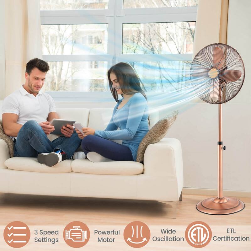 Costway 16" Standing Pedestal Fan with 3 Speed Settings Carrying - See Details