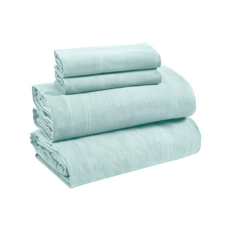 Superior Solid Flannel Cotton Fuzzy Deep Pocket Sheet Set