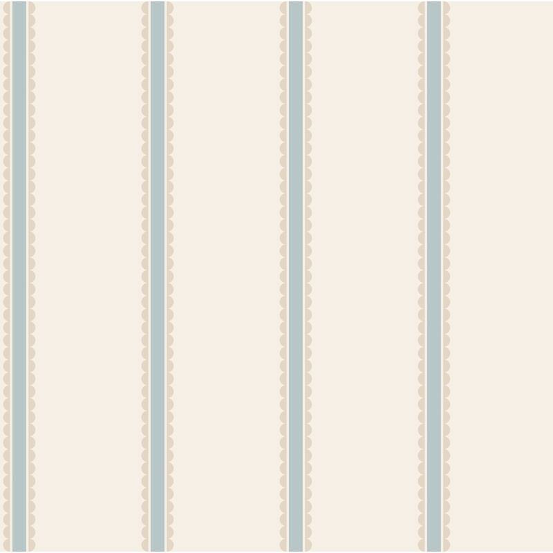 Advantage Bobbin Stripe Light Blue Scalloped Wallpaper