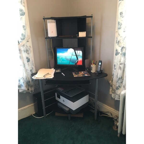 Homcom arch tower corner cheap computer desk
