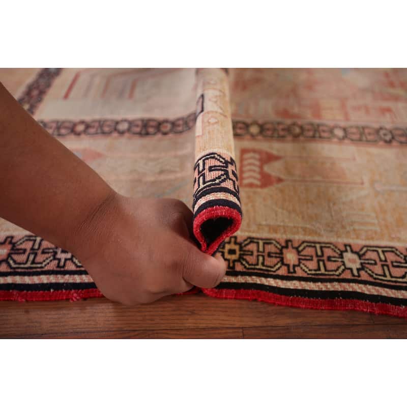 Handmade Oriental Tribal Sumak Persian Silk Area Rug - 6'4"x 9'10"