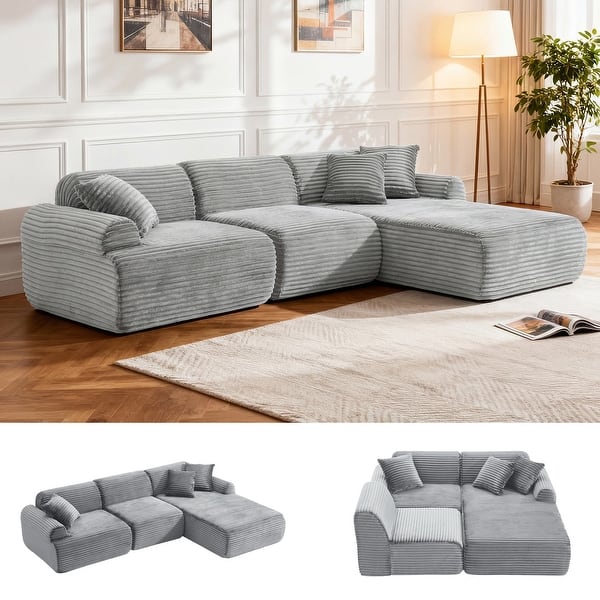 105'' Modular Sectional Sofa Couch ,Boneless couch, Compressed couch, Detachable and washable, replaceable sofa cover - Bed Bath & Beyond