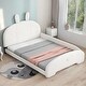 preview thumbnail 2 of 10, Cute Full Size Upholstered Platform Kids Bed Frame with Cartoon Ears Shaped Headboard for Kids, Easy to Assemble, White