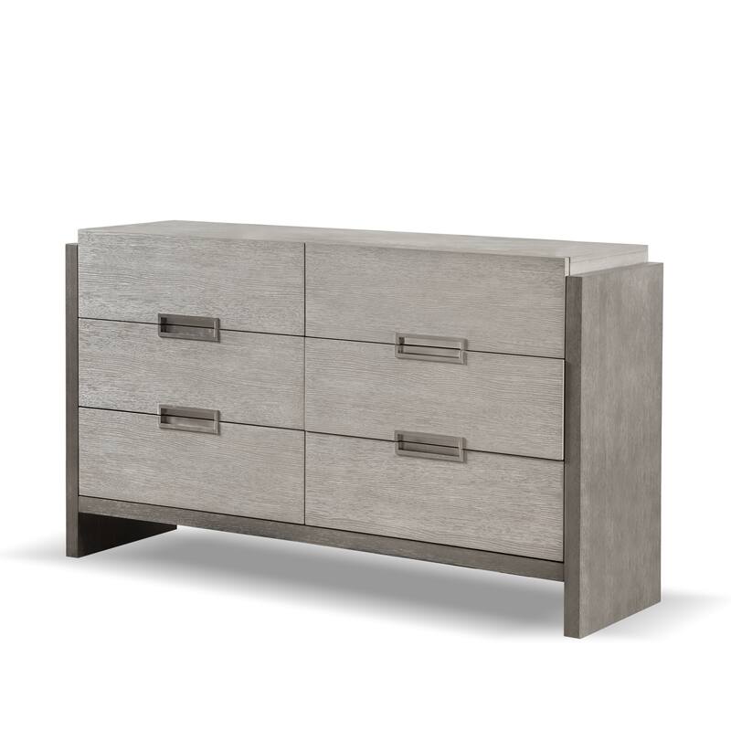 Furniture of America Cruz Contemporary Gray Solid Wood 6-Drawer Double Dresser