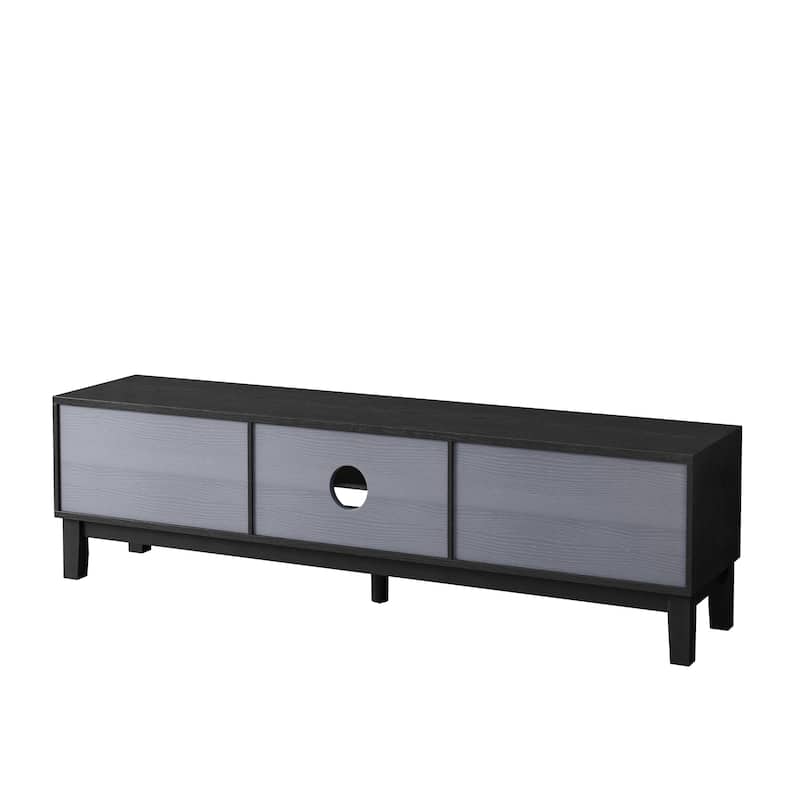 Mid-Century Modern TV Stand with 4 Drawers, Entertainment Console for TVs up to 75", Wood Media Center for Living Room