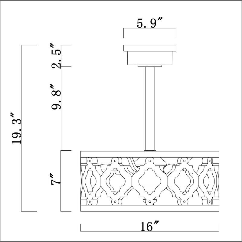 16 Inch Imitation Wood Grain Fandelier