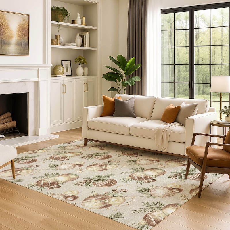 Premium Washable Super Soft Holiday Ornament Mayfield Rug