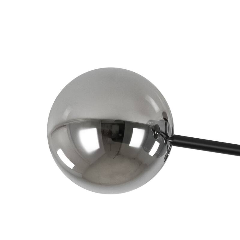 Linear Sputnik Smoked Glass Globe Semi Flush Chandelier