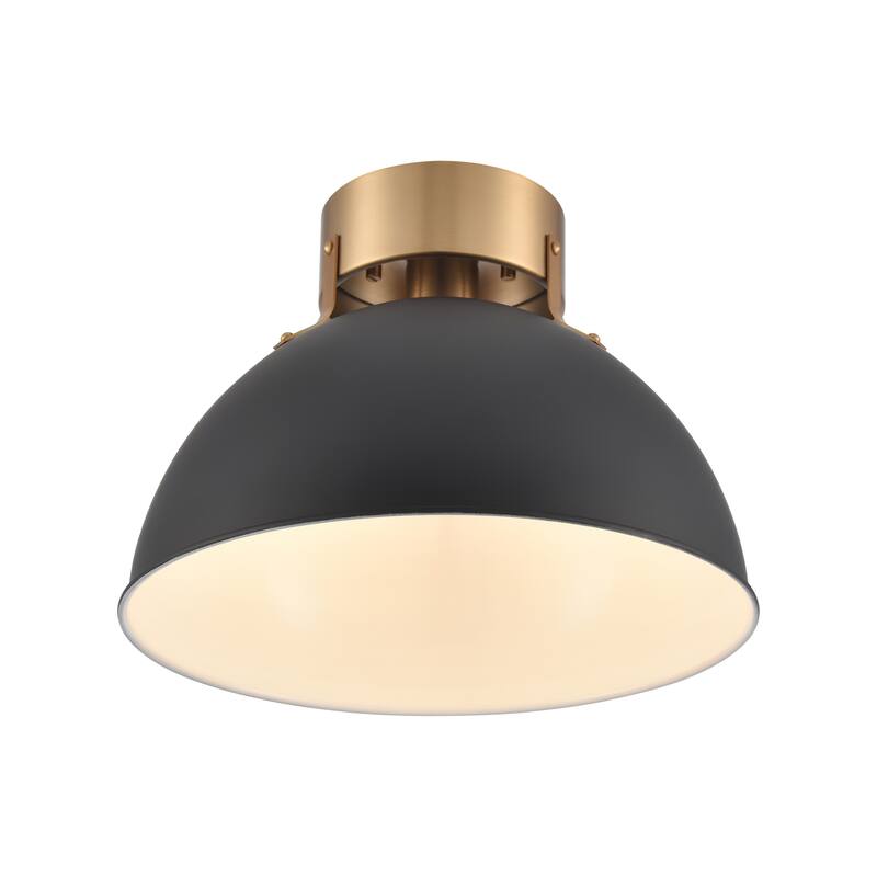 Elk Home Zayne Brushed Gold With Metal Shade 1 Light Semi Flush