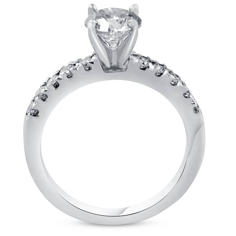 1.90ct Pave Diamond Engagement Ring White Gold Lab Grown