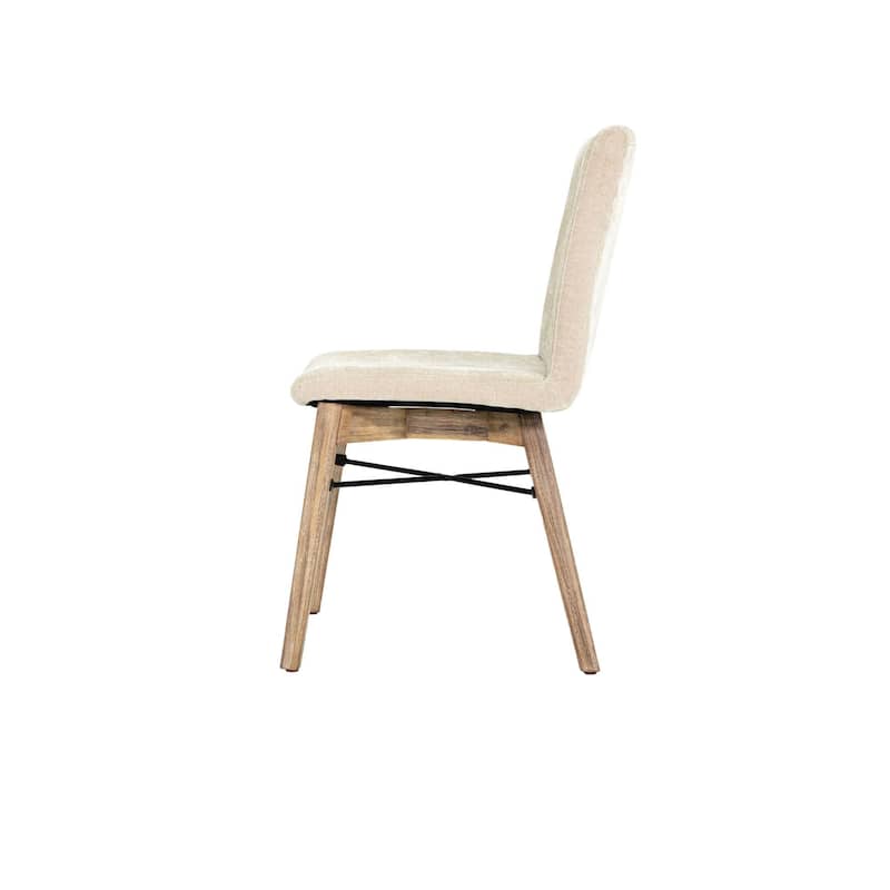 Stella Upholstered Acacia Dining Chair (Set of 2)