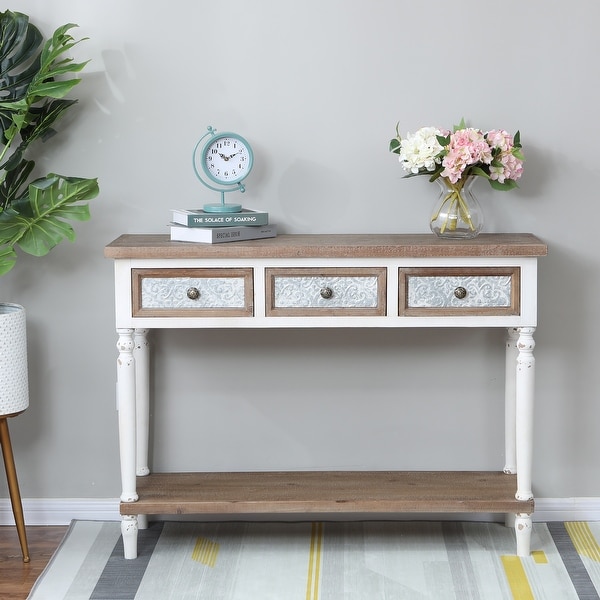 The Gray Barn Blackberry Brambles 3-drawer Wood Console Table. Opens flyout.
