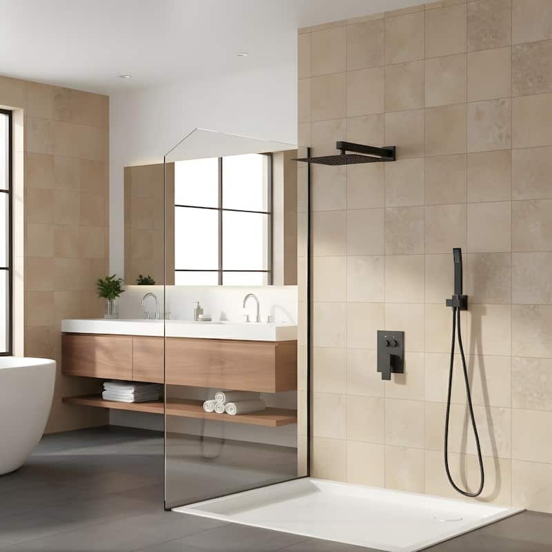Modern Wall Mounted Dual Shower Head Shower Set